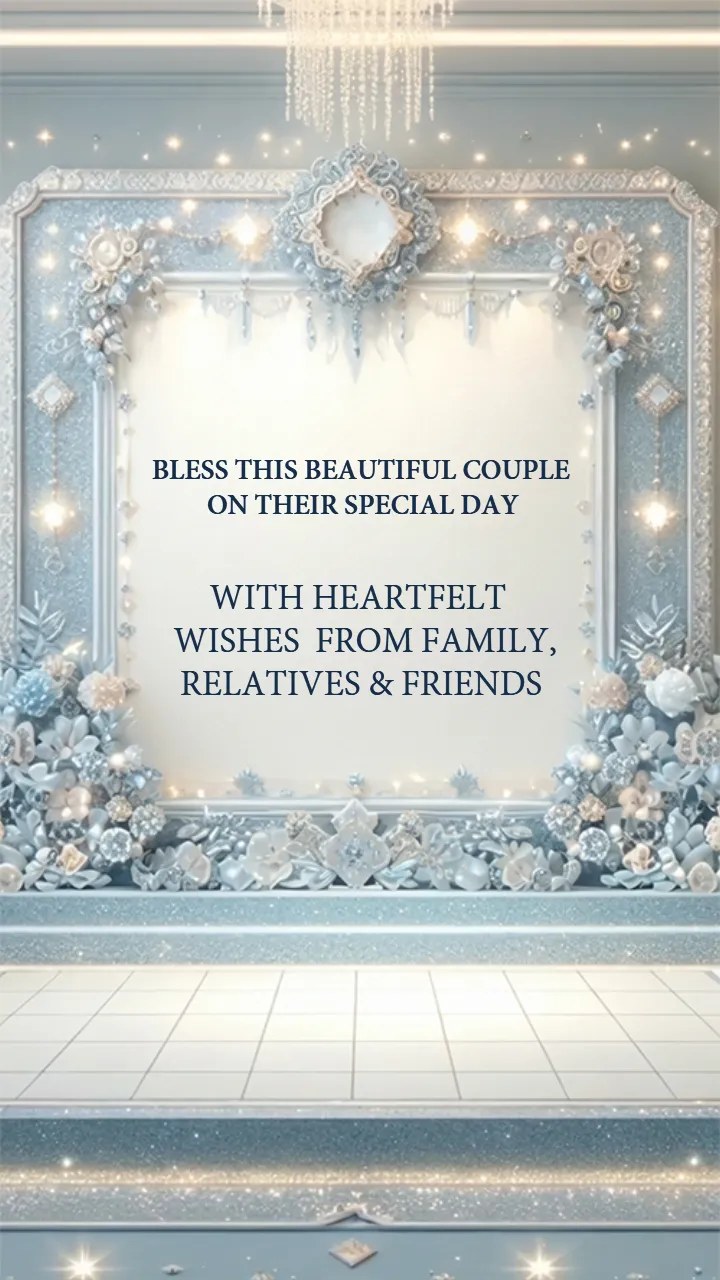 Engagement Invitation Card with Royal Blue Elegant Theme