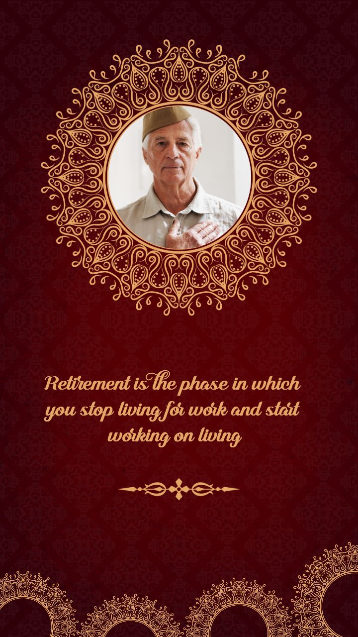 Editable Retirement Party Invitation Card with Royal Theme