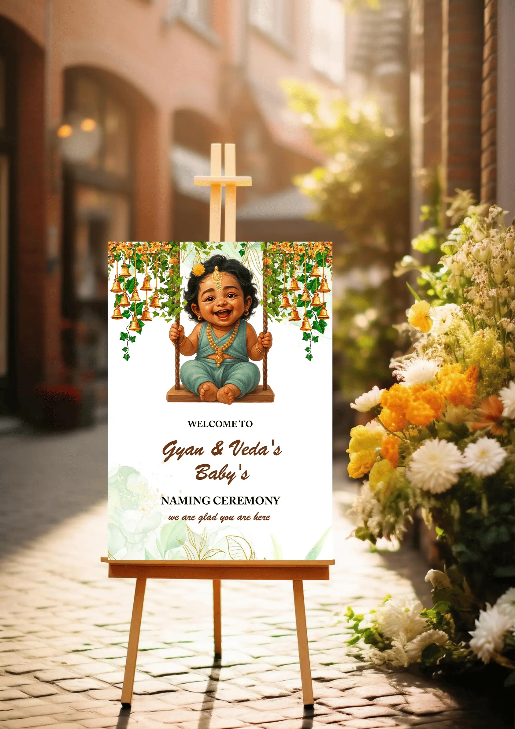 Creative Welcome Board For Naming Ceremony Template