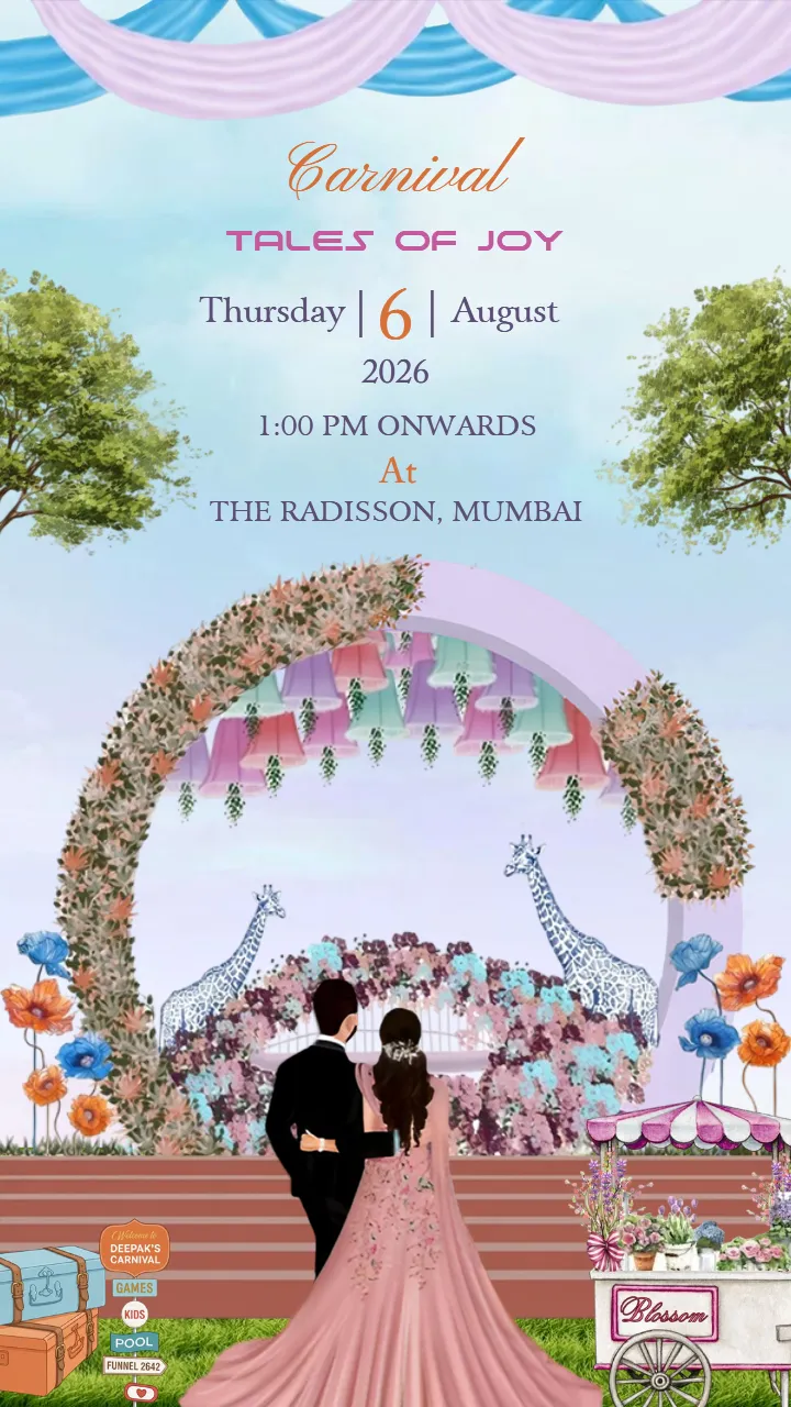 Wedding Carnival Invitation Video Romantic Garden Theme