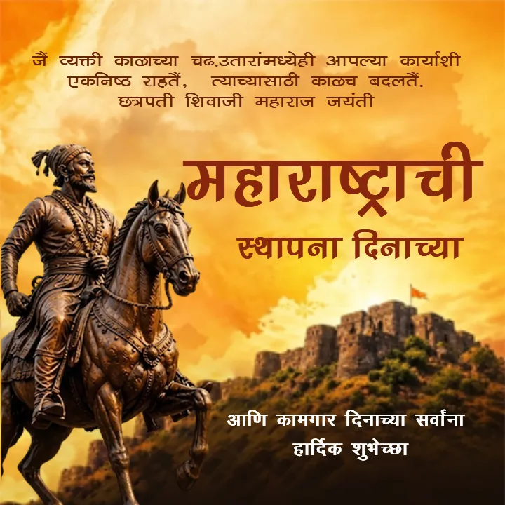 Maharashtra Sthapana Day Greetings in Hindi for WhatsApp
