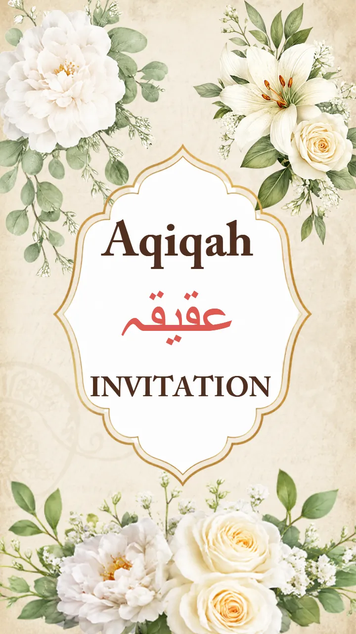 Aqiqah Invitation Video with Elegant Floral Design