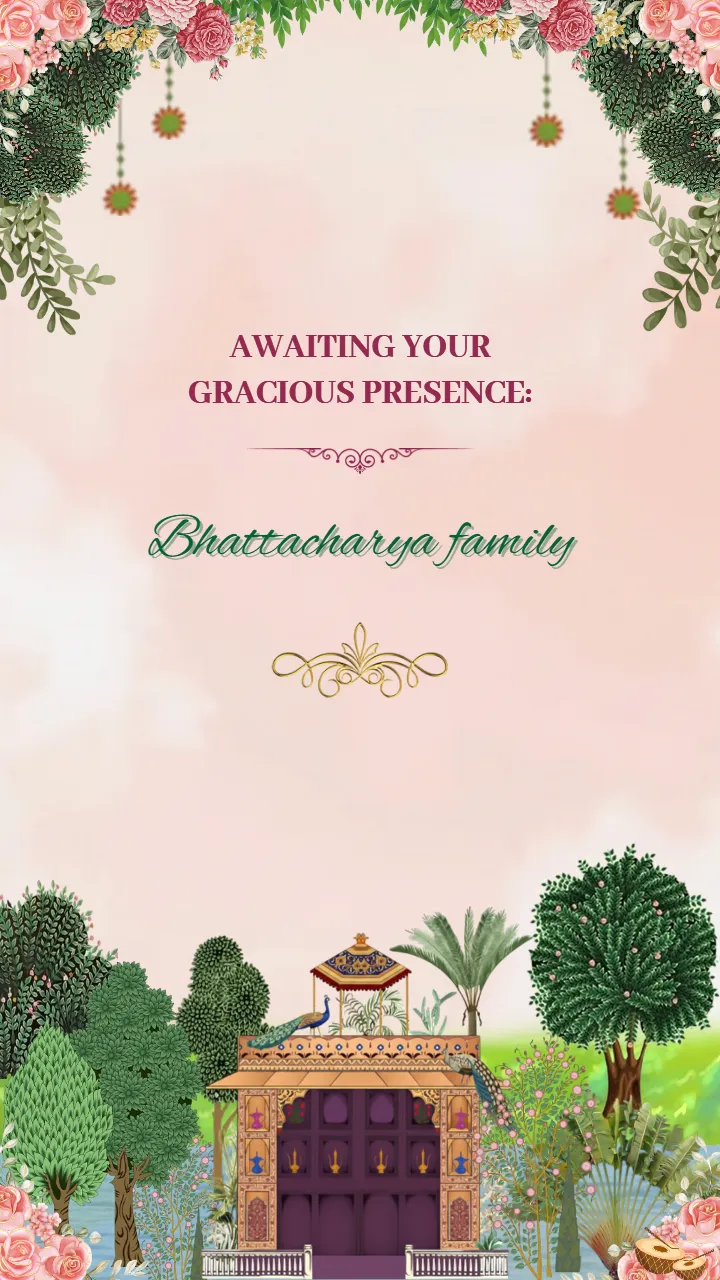 Wedding Invitation Template With Divine Mandap Design