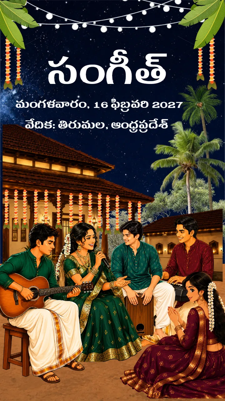 Telugu Wedding Invitation Video with Temple and Lotus Beauty