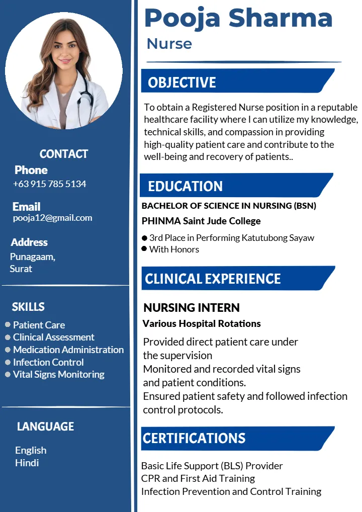 Nurse Resume Template to Edit and Download Online