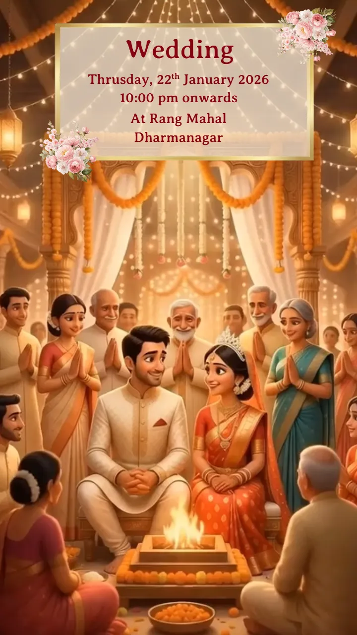 3D Wedding Invitation Video for Luxury Indian Wedding