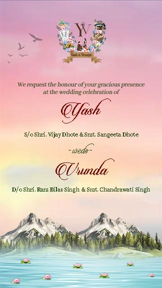 Premium Wedding Card Design with Couple Monogram Template
