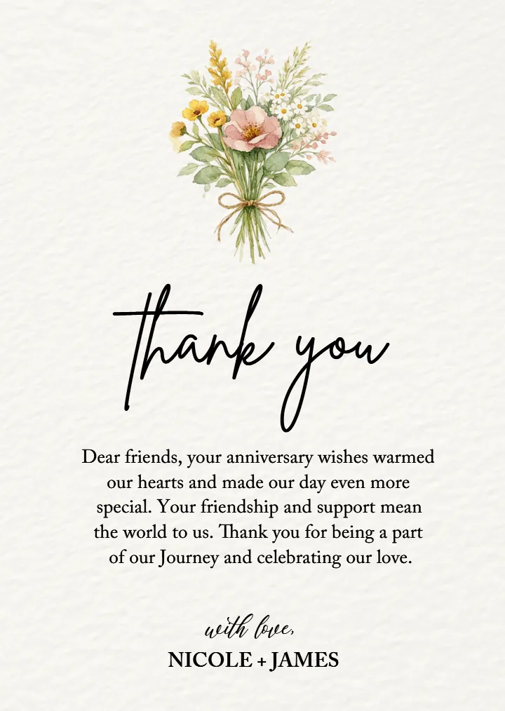 Thank You for Wedding Anniversary Wishes and Blessings