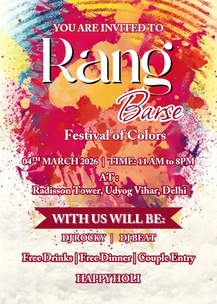 Rang Barse Traditional Invitation Card in English 2026