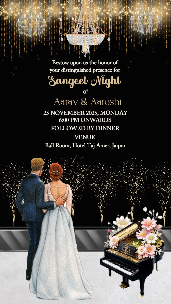 Elegant Sangeet Invitation Card Design for Your Wedding