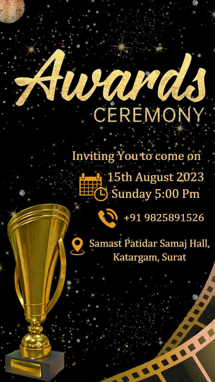 Award Ceremony Invitation Galaxy with Golden Glory