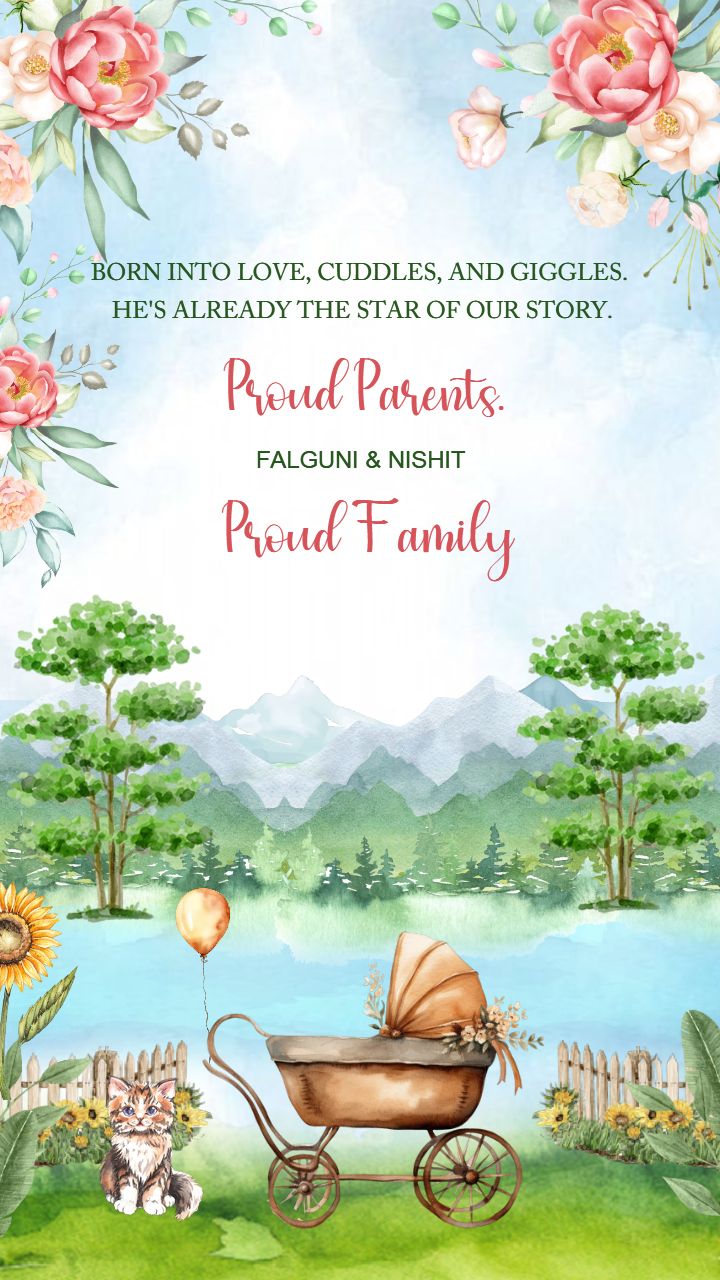 Baby Announcement Template with Video for Social Media