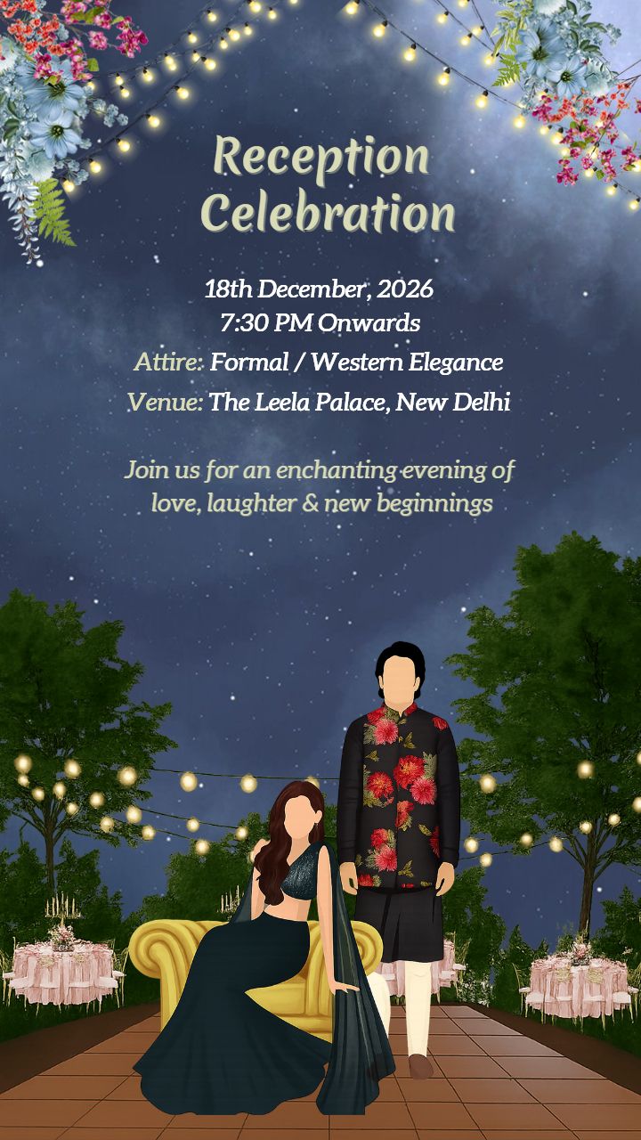 Traditional wedding Invitation template with Ganesh design