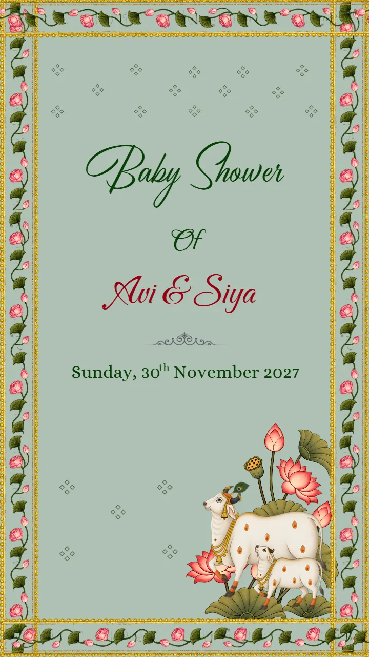 Baby Shower Invitation Video with Beautiful Floral Artwork