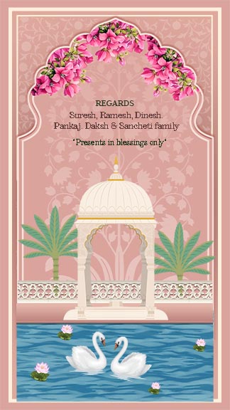 Wedding Invitation Video Design With Pink Floral Theme