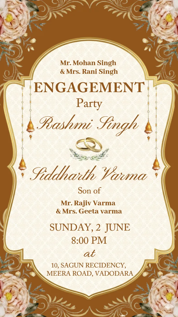 Creative Engagement Party Invitation Card in English HD