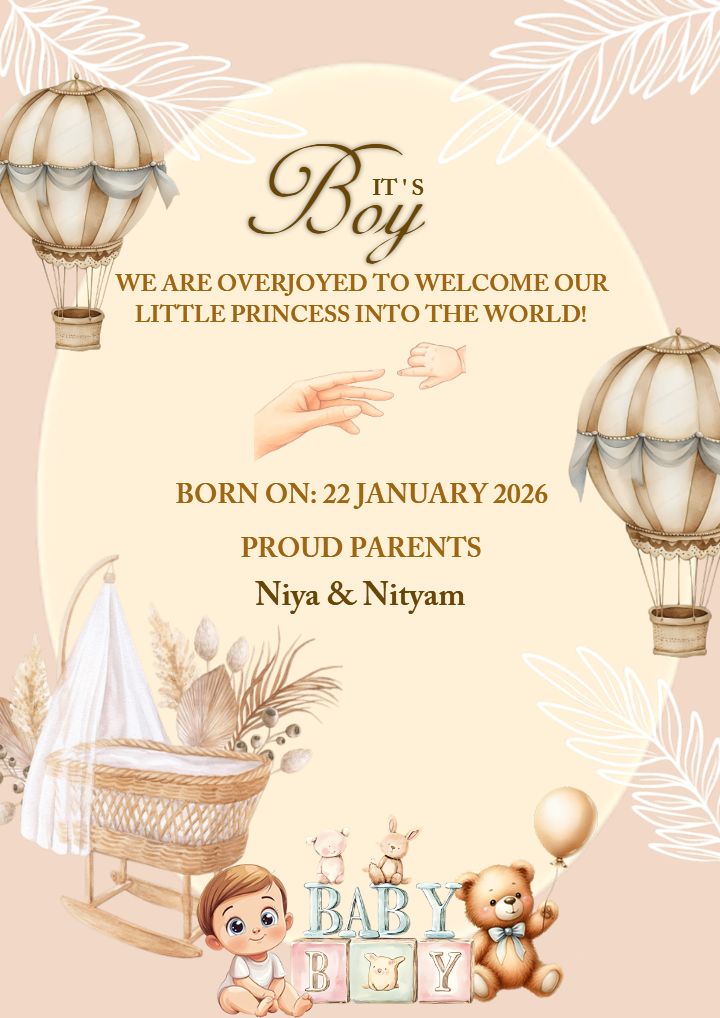 Baby Arrival Announcement Template with Beautiful Design
