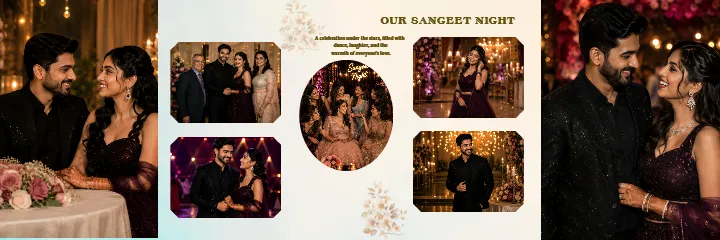 Sangeet Ceremony Album PSD Design for Wedding Albums
