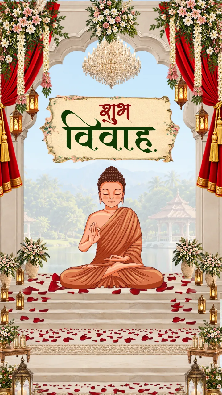 Buddhist Wedding Invitation Video in Marathi with Buddha Art