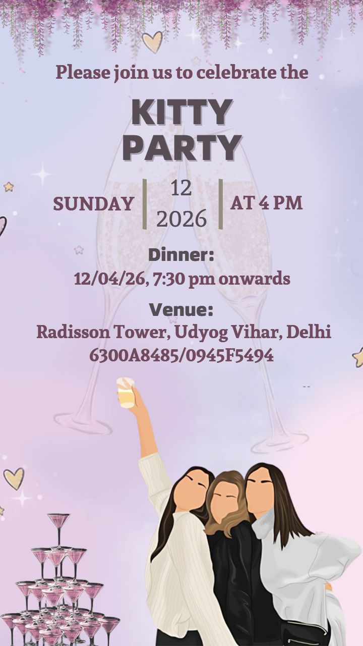 Kitty Party Invitation Design For Stylish Celebrations