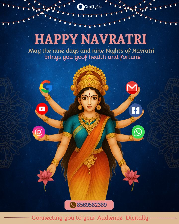 Navratri Branding Post with Images for Social Media 2025