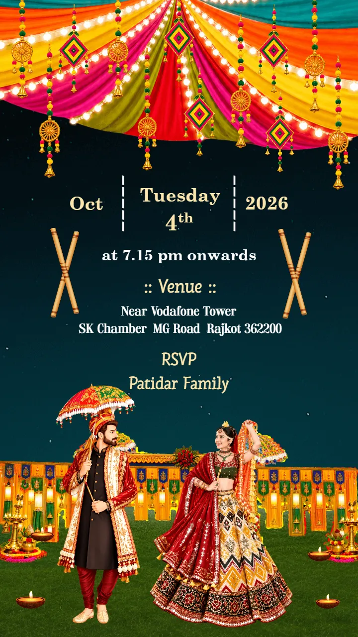 Garba Invitation Video for Dandiya and Fun