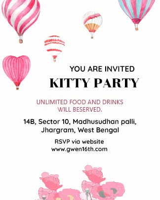 Kitty Party Invitation Card – Design Online & Share for Free