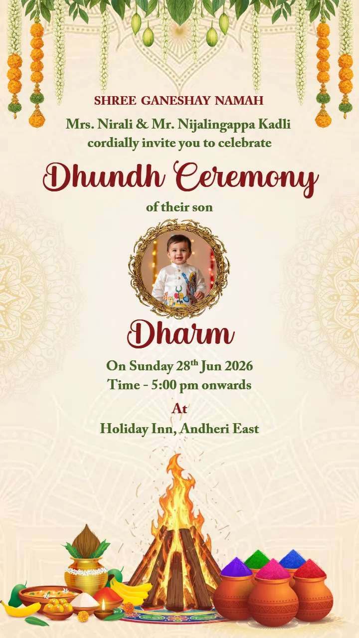 Dhund Ceremony Invitation Card with Festive Vibes