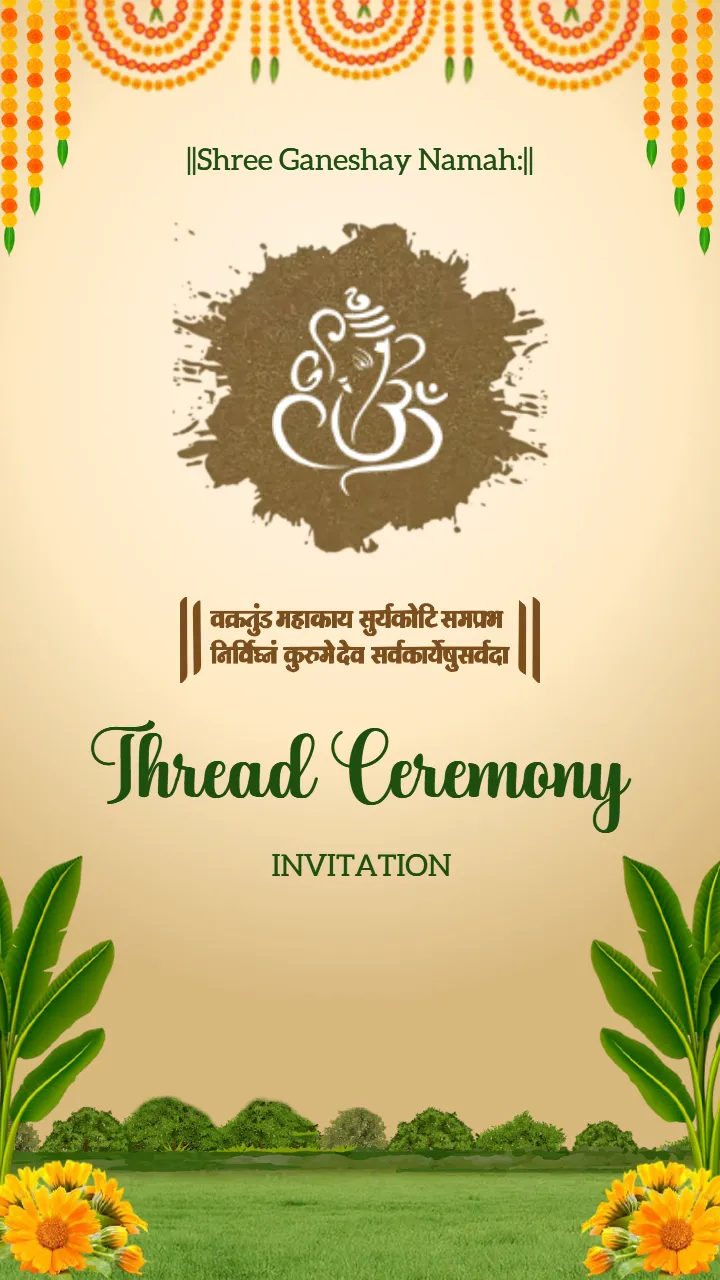 Thread Ceremony Invitation Video Traditional Style