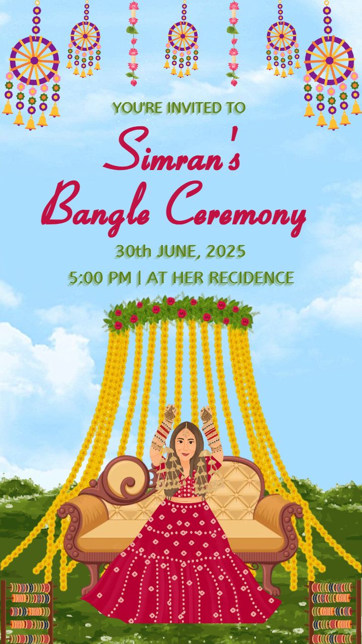 Outdoor Themed Bangle Ceremony Invitation Template