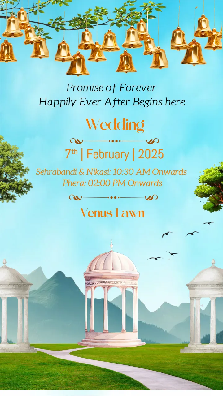 Wedding Invitation Template with Royal Rajasthani Theme