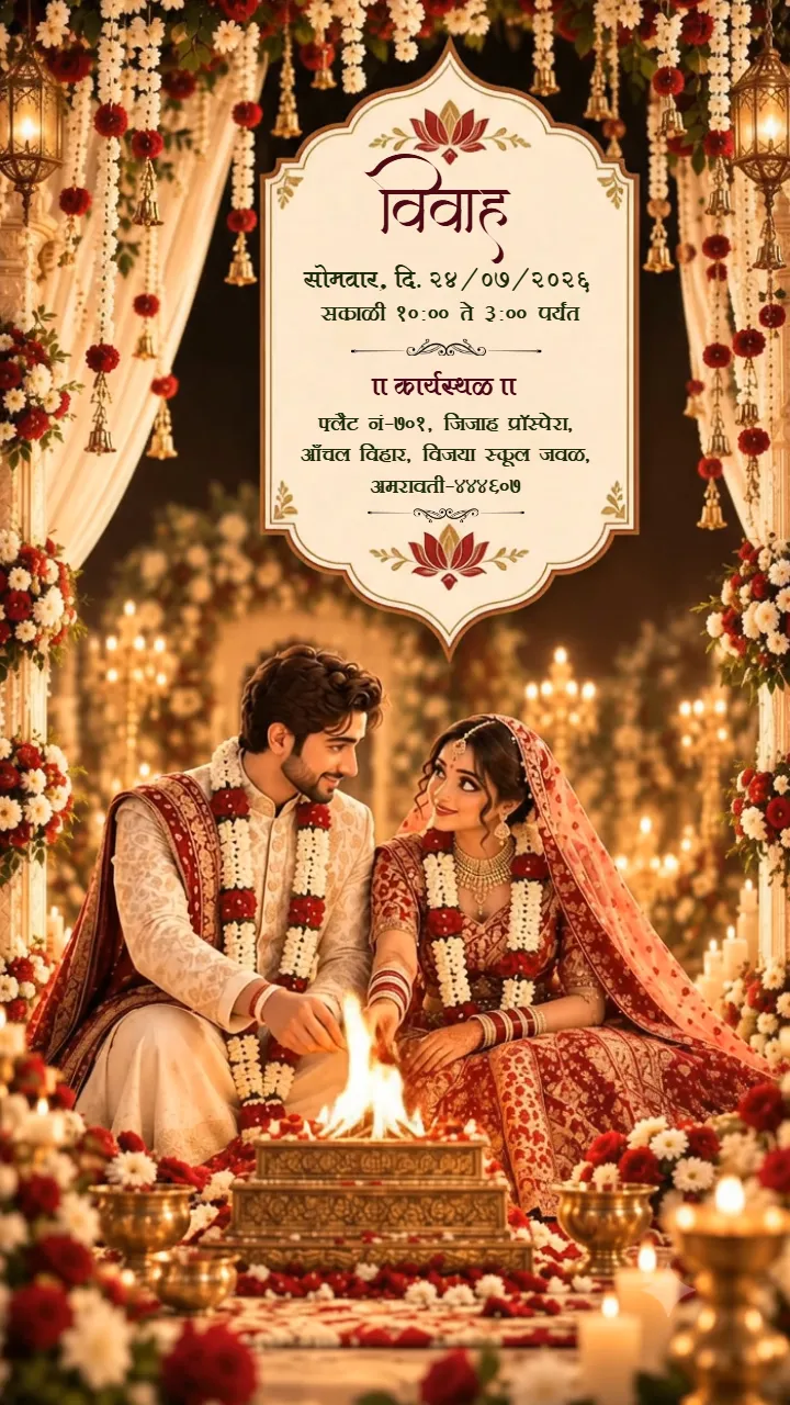 Buddhist Wedding Invitation Video with Golden Temple Theme