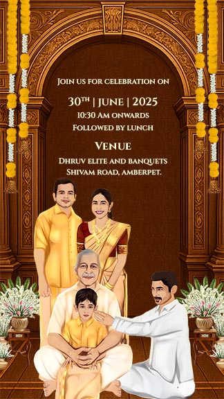 Traditional Hindu Ear Piercing Ceremony Invitation