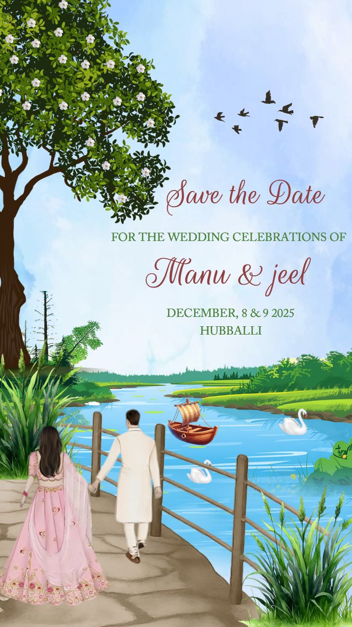 Floral Wedding Video Card  Elegant Save the Date Invite