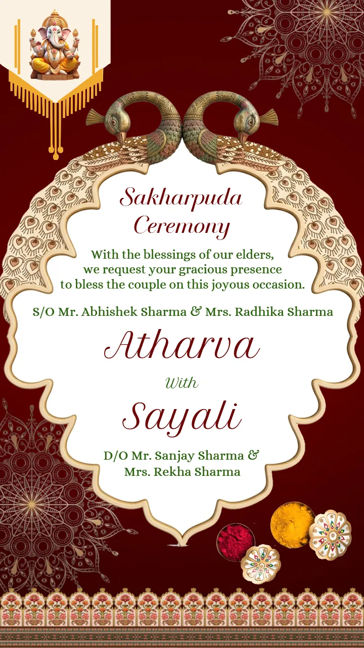 Traditional Marathi Sakharpuda Invitation Video Design