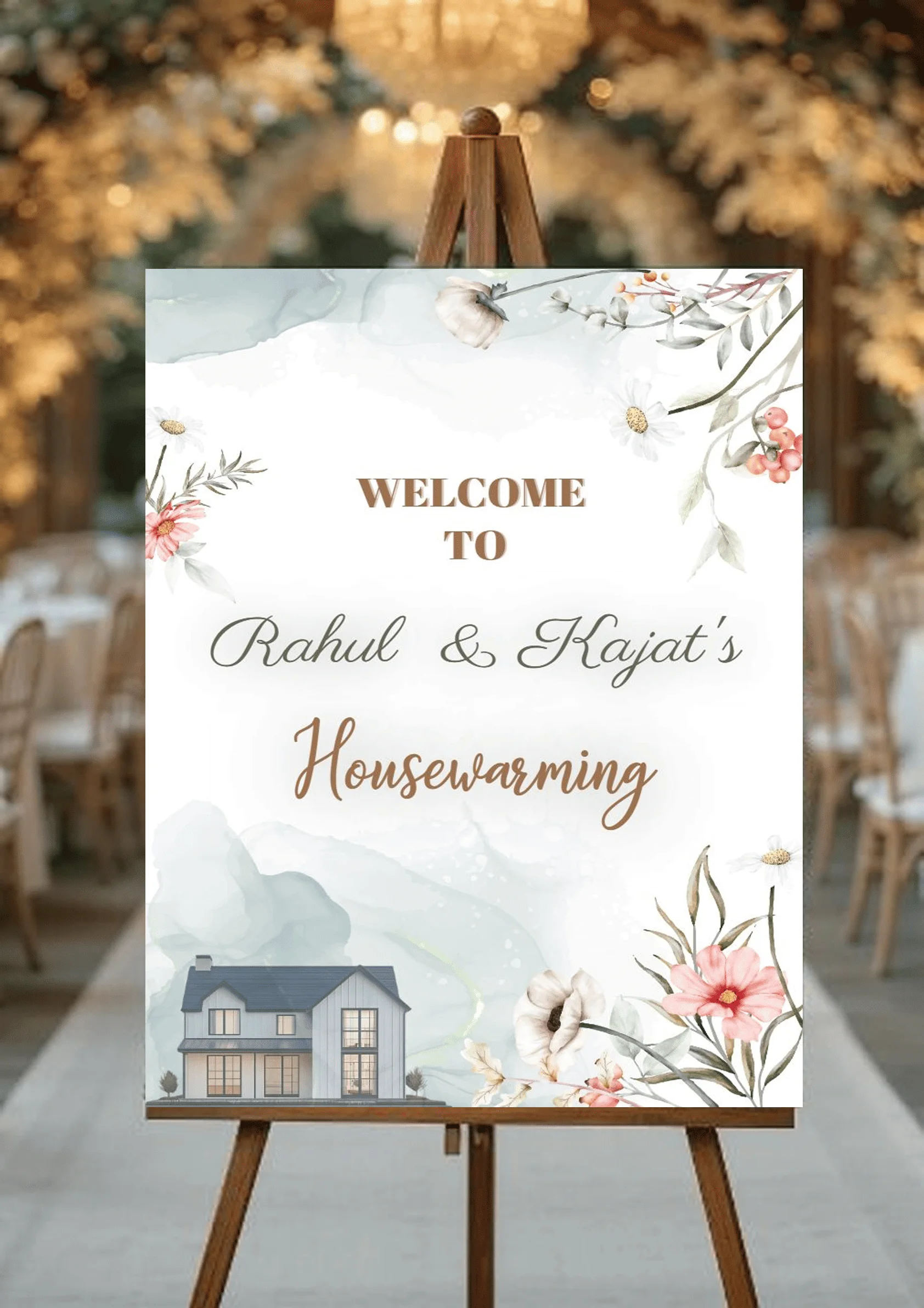 Classy Welcome Standee Template For Housewarming