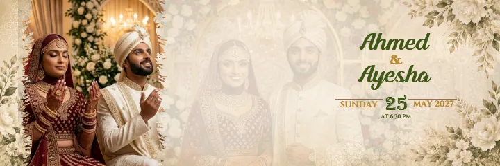 Muslim Wedding Album Luxury Islamic Couple PSD Template