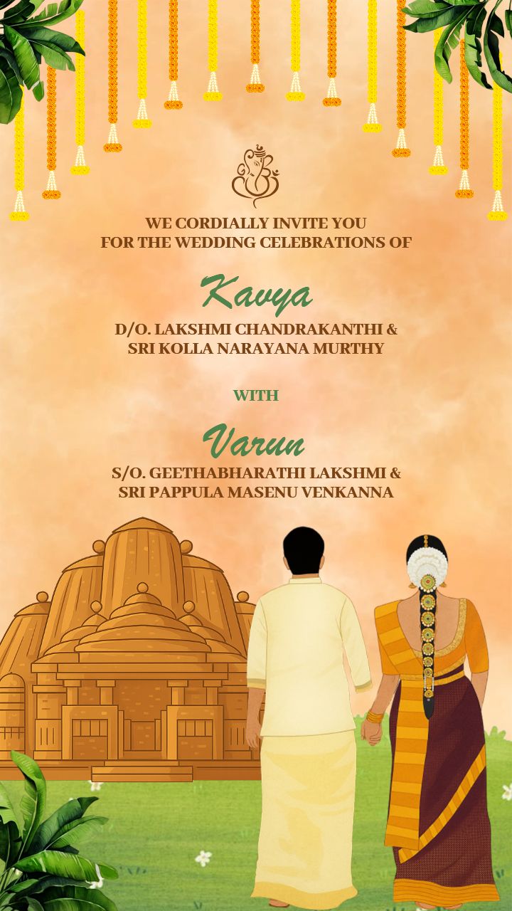 Beautiful South Wedding Invitation Video With Mandap