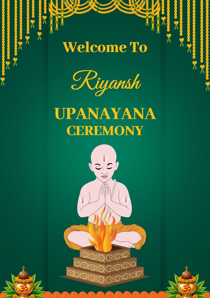 Vedic Style Welcome Standee for Upanayana Event