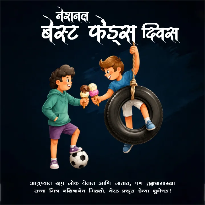 National Best Friend Day Poster in Marathi For Download