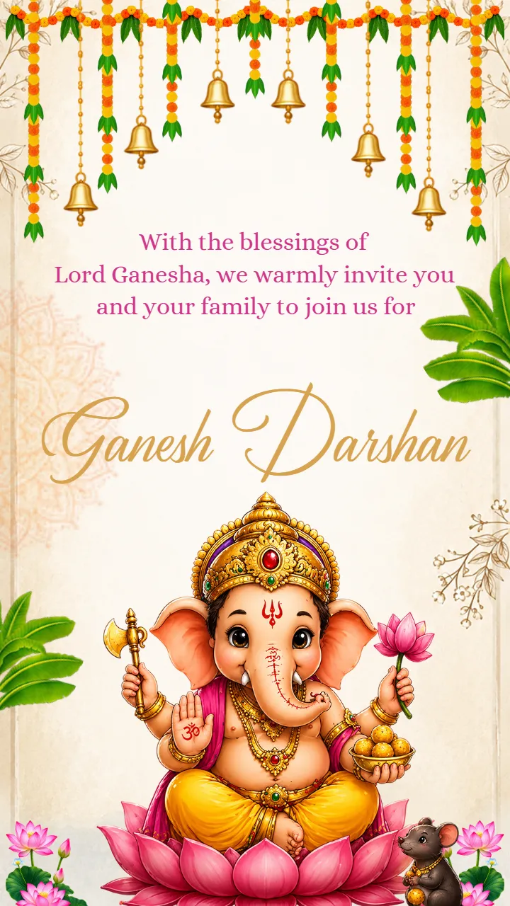 Ganesh Puja Invitation Video with Traditional Ganpati Design