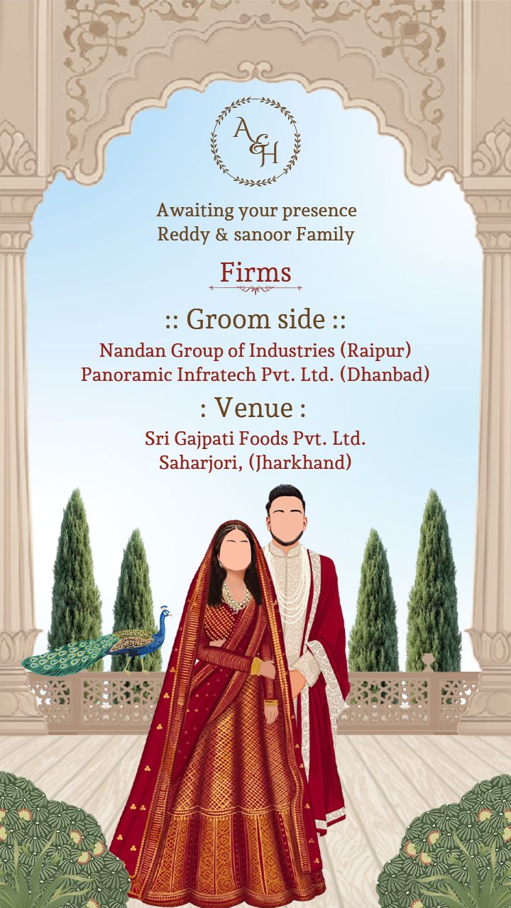 Majestic Palace Look Wedding Invitation Card Online