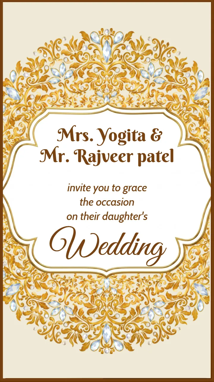 Muslim Wedding Invitations Video with Ornamental Gold Art