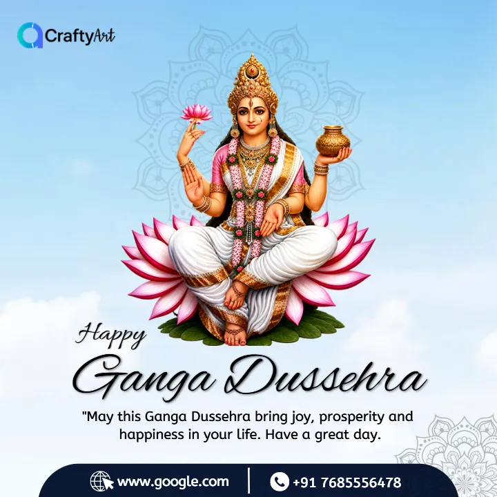 Happy Ganga Dussehra Branding Post for Business Festival