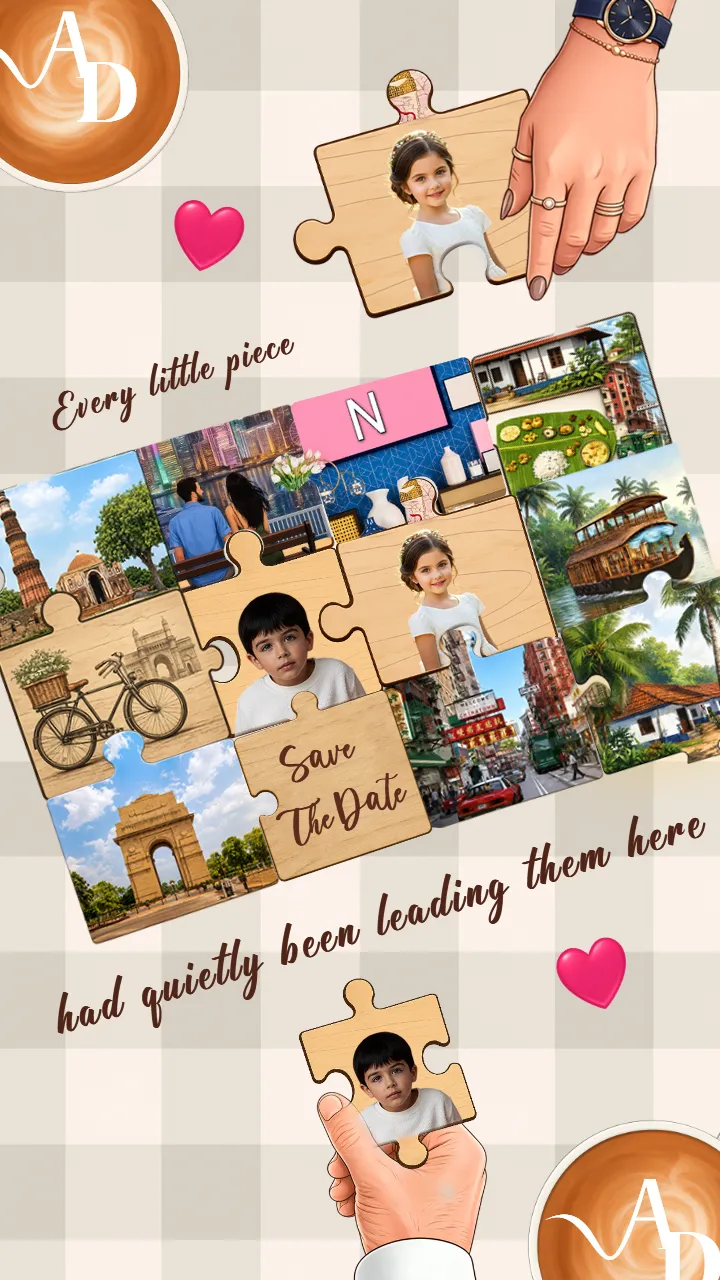 Save The Date Video with Romantic Puzzle Love Story