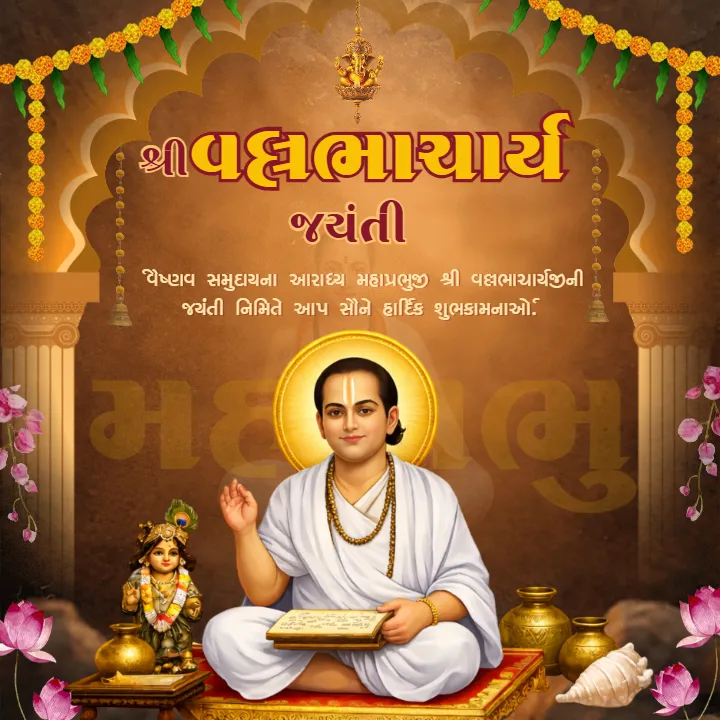 Unique Shree Vallabhacharya Jayanti Wishes in Gujarati