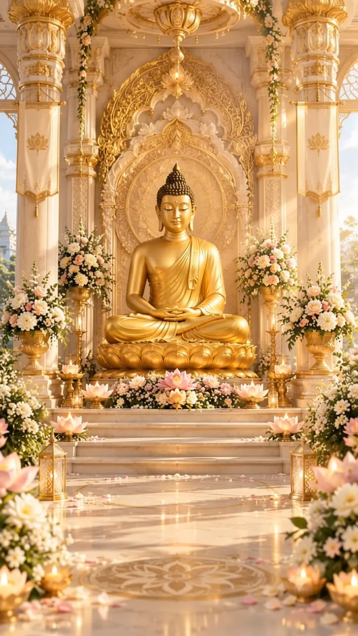 Buddhist Wedding Invitation Video with Golden Temple Theme