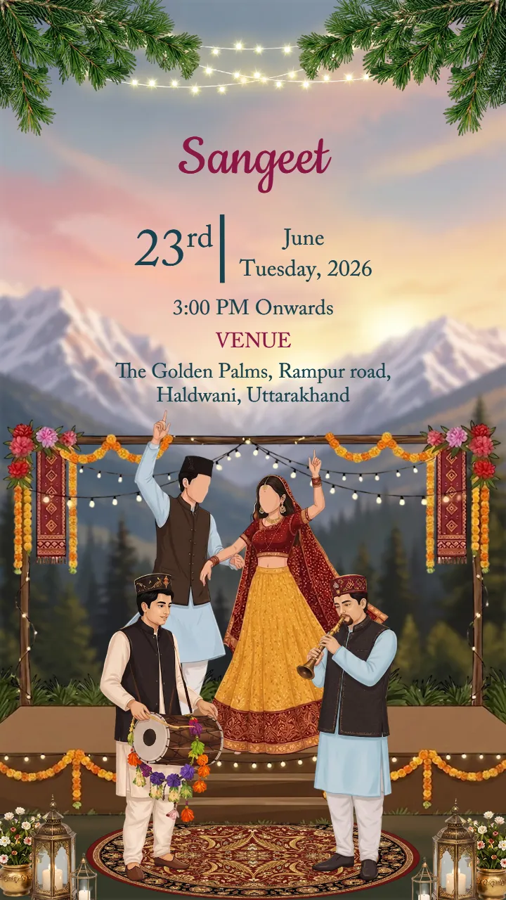 Pahadi Wedding Invitation Video for Mountain Weddings