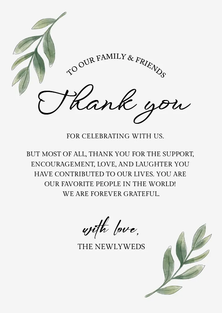 Modern Wedding Thank You Quotes in English for Everyone