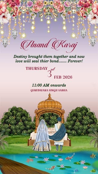 Sunset Theme Wedding Invitation Video Template For Couple